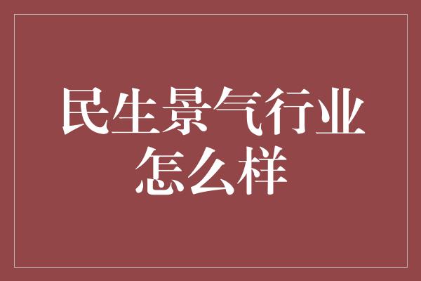 民生景气行业怎么样