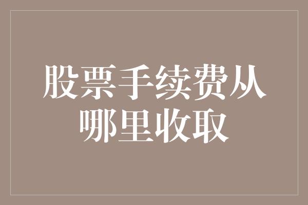 股票手续费从哪里收取