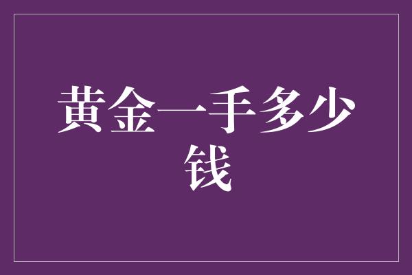 黄金一手多少钱